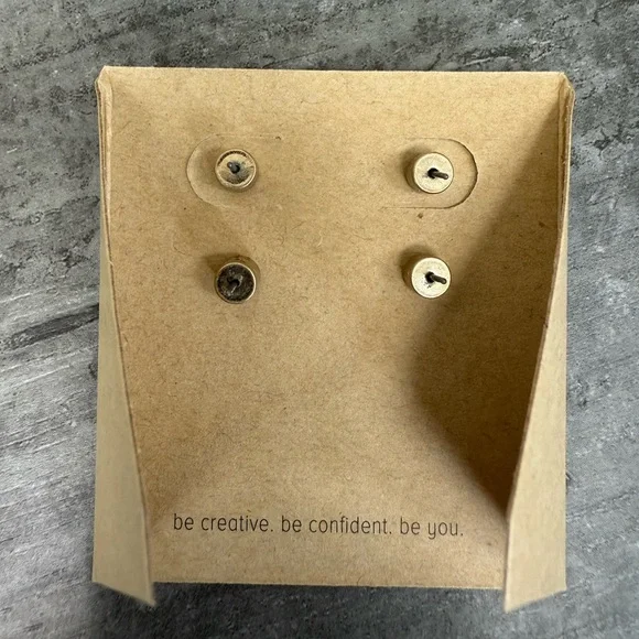 Chloe + Isabel Earrings Set | Turquoise & Crystal Studs | Nickel Free | NWT - Picture 2 of 6